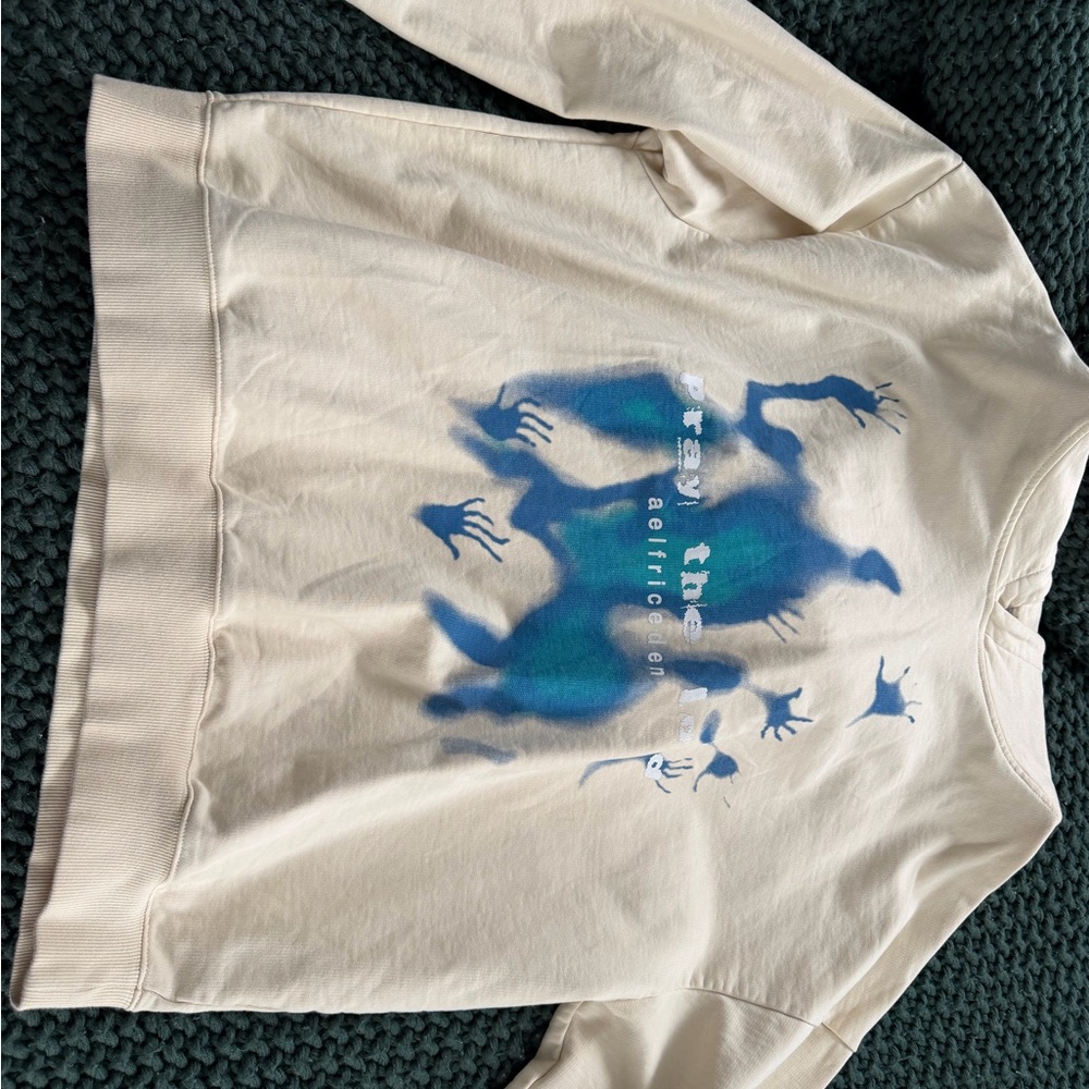 Aelfric Eden Beige and Blue Artistic Sweater
